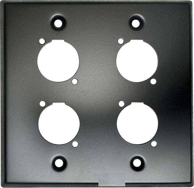 DIYTECH XLR Wall Plate Blank and XLR Panel Combo - Perfect for Professional Audio Setups in Studios, Theaters, and Conference Rooms - Easy to Install and Durable Design (4 Port Black) - Image 5